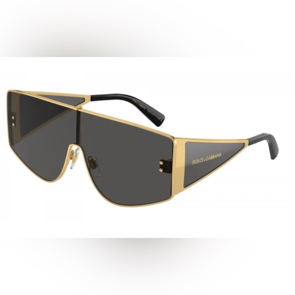 Dolce & Gabbana Gold Frame Sunglasses with Black Lenses